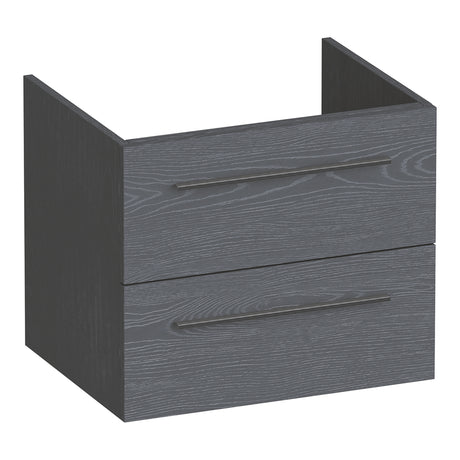BRAUER Trust onderkast 60 excl. opbouwgrepen met 2 softclose lades en 1 sifon uitsparing Timber Grey OK-TR60TG