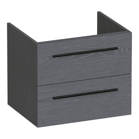 BRAUER Trust onderkast 60 excl. opbouwgrepen met 2 softclose lades en 1 sifon uitsparing Timber Grey OK-TR60TG