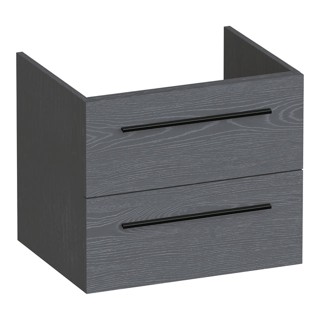 BRAUER Trust onderkast 60 excl. opbouwgrepen met 2 softclose lades en 1 sifon uitsparing Timber Grey OK-TR60TG