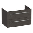 BRAUER Trust onderkast 80 excl. opbouwgrepen met 2 softclose lades en 1 sifon uitsparing Timber Anthracite OK-TR80TA