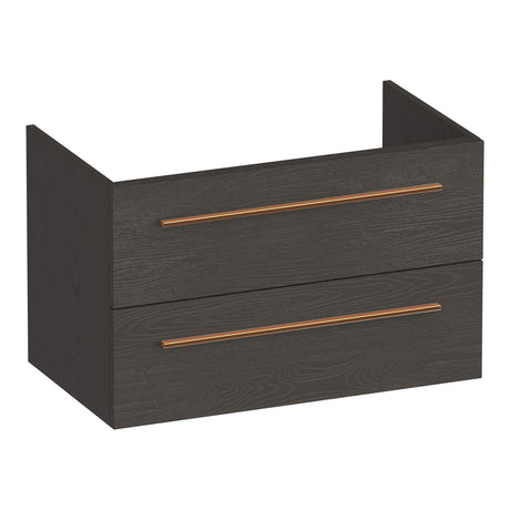 BRAUER Trust onderkast 80 excl. opbouwgrepen met 2 softclose lades en 1 sifon uitsparing Timber Anthracite OK-TR80TA