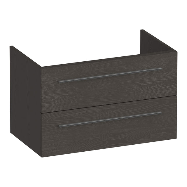 BRAUER Trust onderkast 80 excl. opbouwgrepen met 2 softclose lades en 1 sifon uitsparing Timber Anthracite OK-TR80TA