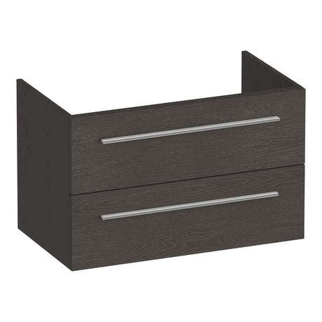 BRAUER Trust onderkast 80 excl. opbouwgrepen met 2 softclose lades en 1 sifon uitsparing Timber Anthracite OK-TR80TA
