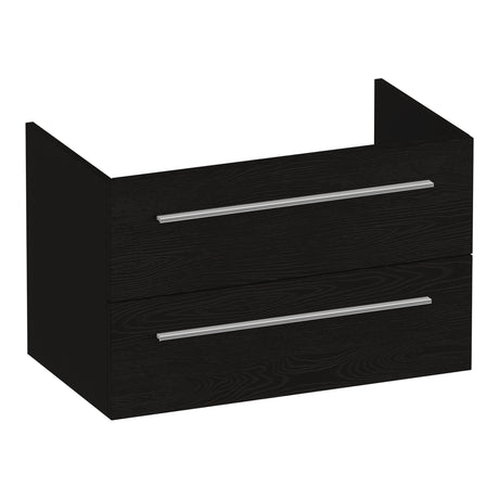 BRAUER Trust onderkast 80 excl. opbouwgrepen met 2 softclose lades en 1 sifon uitsparing Timber Black OK-TR80TB