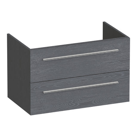 BRAUER Trust onderkast 80 excl. opbouwgrepen met 2 softclose lades en 1 sifon uitsparing Timber Grey OK-TR80TG