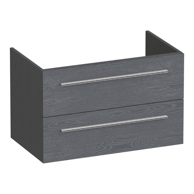 BRAUER Trust onderkast 80 excl. opbouwgrepen met 2 softclose lades en 1 sifon uitsparing Timber Grey OK-TR80TG