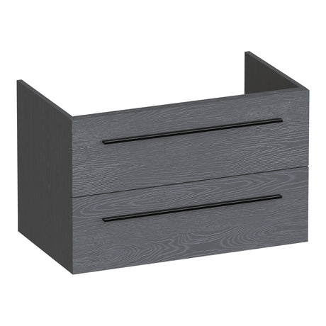 BRAUER Trust onderkast 80 excl. opbouwgrepen met 2 softclose lades en 1 sifon uitsparing Timber Grey OK-TR80TG