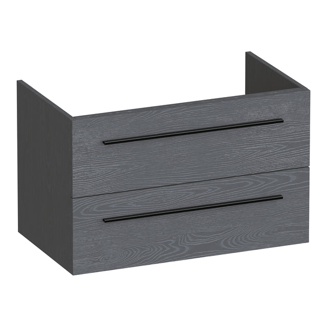 BRAUER Trust onderkast 80 excl. opbouwgrepen met 2 softclose lades en 1 sifon uitsparing Timber Grey OK-TR80TG