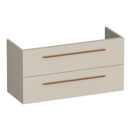 BRAUER Trust onderkast ondiep 100 excl. opbouwgrepen met 2 softclose lades en 1 sifon uitsparing mat beige OK-TRO100MB