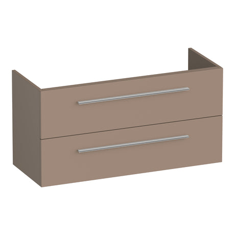 BRAUER Trust onderkast ondiep 100 excl. opbouwgrepen met 2 softclose lades en 1 sifon uitsparing mat mokka OK-TRO100MM