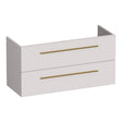 BRAUER Trust onderkast ondiep 100 excl. opbouwgrepen met 2 softclose lades en 1 sifon uitsparing mat zand OK-TRO100MS
