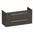 BRAUER Trust onderkast ondiep 100 excl. opbouwgrepen met 2 softclose lades en 1 sifon uitsparing Timber Anthracite OK-TRO100TA