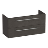 BRAUER Trust onderkast ondiep 100 excl. opbouwgrepen met 2 softclose lades en 1 sifon uitsparing Timber Anthracite OK-TRO100TA
