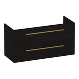 BRAUER Trust onderkast ondiep 100 excl. opbouwgrepen met 2 softclose lades en 1 sifon uitsparing Timber Black OK-TRO100TB