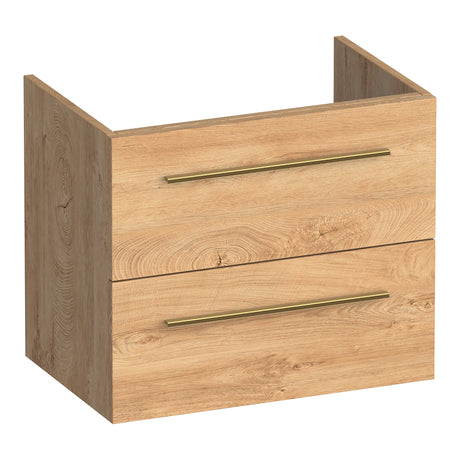 BRAUER Trust onderkast ondiep 60 excl. opbouwgrepen met 2 softclose lades en 1 sifon uitsparing Forest Tan OK-TRO60FT