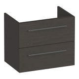 BRAUER Trust onderkast ondiep 60 excl. opbouwgrepen met 2 softclose lades en 1 sifon uitsparing Timber Anthracite OK-TRO60TA