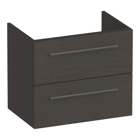 BRAUER Trust onderkast ondiep 60 excl. opbouwgrepen met 2 softclose lades en 1 sifon uitsparing Timber Anthracite OK-TRO60TA
