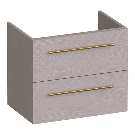 BRAUER Trust onderkast ondiep 60 excl. opbouwgrepen met 2 softclose lades en 1 sifon uitsparing Timber Greige OK-TRO60TE