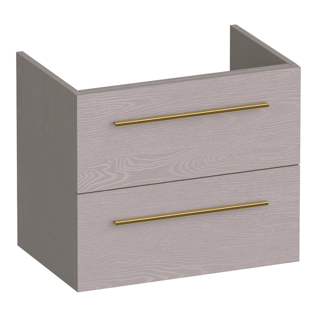 BRAUER Trust onderkast ondiep 60 excl. opbouwgrepen met 2 softclose lades en 1 sifon uitsparing Timber Greige OK-TRO60TE