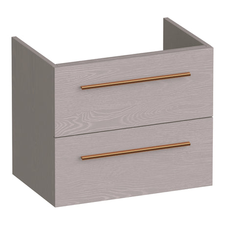 BRAUER Trust onderkast ondiep 60 excl. opbouwgrepen met 2 softclose lades en 1 sifon uitsparing Timber Greige OK-TRO60TE