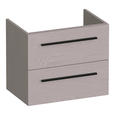 BRAUER Trust onderkast ondiep 60 excl. opbouwgrepen met 2 softclose lades en 1 sifon uitsparing Timber Greige OK-TRO60TE