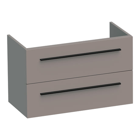 BRAUER Trust onderkast ondiep 80 excl. opbouwgrepen met 2 softclose lades en 1 sifon uitsparing mat taupe OK-TRO80MT