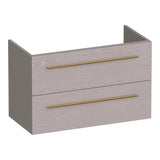 BRAUER Trust onderkast ondiep 80 excl. opbouwgrepen met 2 softclose lades en 1 sifon uitsparing Timber Greige OK-TRO80TE