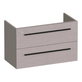 BRAUER Trust onderkast ondiep 80 excl. opbouwgrepen met 2 softclose lades en 1 sifon uitsparing Timber Greige OK-TRO80TE