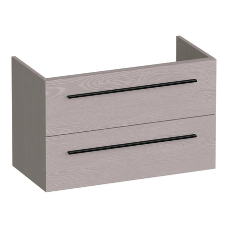 BRAUER Trust onderkast ondiep 80 excl. opbouwgrepen met 2 softclose lades en 1 sifon uitsparing Timber Greige OK-TRO80TE