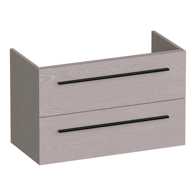BRAUER Trust onderkast ondiep 80 excl. opbouwgrepen met 2 softclose lades en 1 sifon uitsparing Timber Greige OK-TRO80TE