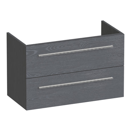 BRAUER Trust onderkast ondiep 80 excl. opbouwgrepen met 2 softclose lades en 1 sifon uitsparing Timber Grey OK-TRO80TG