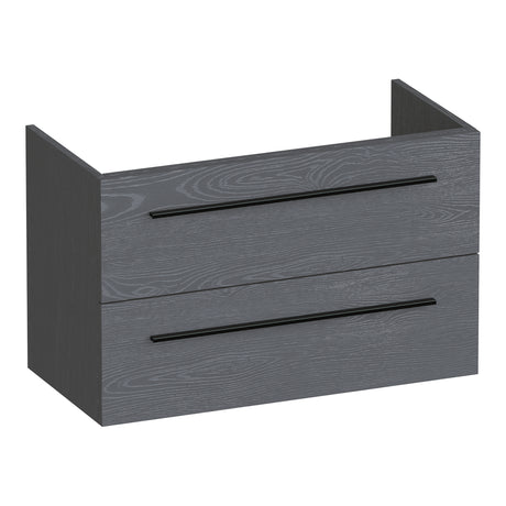 BRAUER Trust onderkast ondiep 80 excl. opbouwgrepen met 2 softclose lades en 1 sifon uitsparing Timber Grey OK-TRO80TG