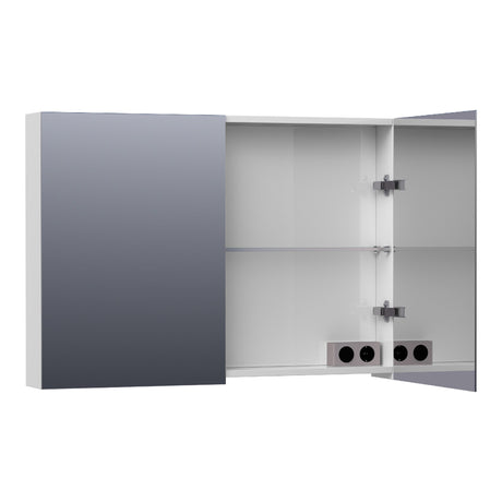 BRAUER Impress spiegelkast 100 zonder verlichting met 2 dubbelzijdige spiegeldeuren hoogglans wit SK-IM100HW