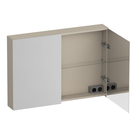 BRAUER Impress spiegelkast 100 zonder verlichting met 2 dubbelzijdige spiegeldeuren mat beige SK-IM100MB