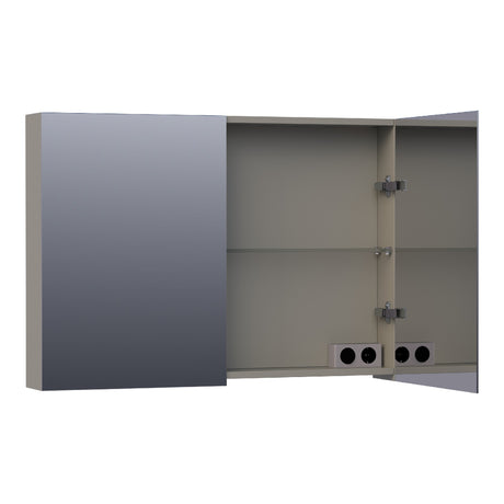 BRAUER Impress spiegelkast 100 zonder verlichting met 2 dubbelzijdige spiegeldeuren mat taupe SK-IM100MT