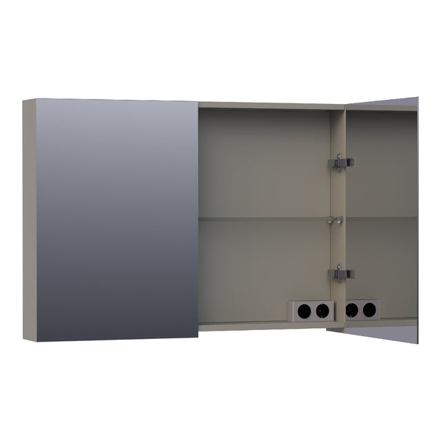 BRAUER Impress spiegelkast 100 zonder verlichting met 2 dubbelzijdige spiegeldeuren mat taupe SK-IM100MT