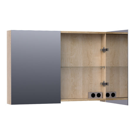BRAUER Impress spiegelkast 100 zonder verlichting met 2 dubbelzijdige spiegeldeuren Sunlit SK-IM100SL
