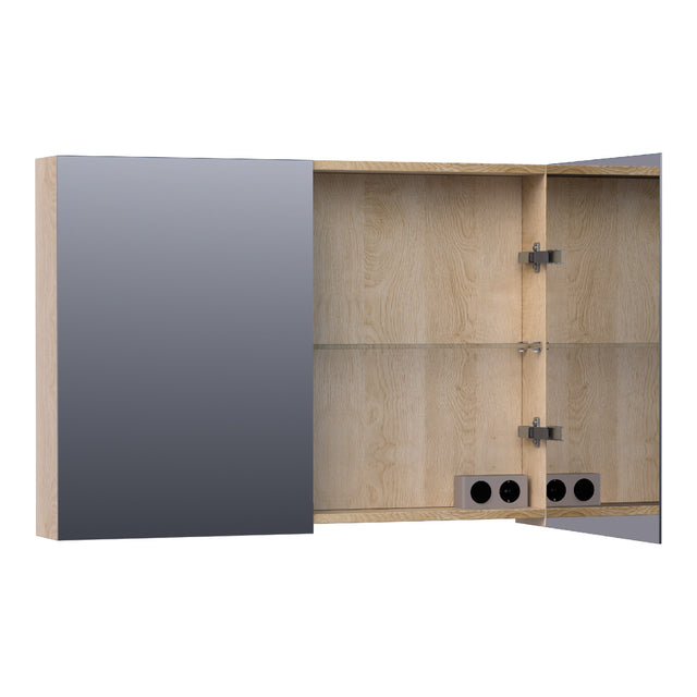 BRAUER Impress spiegelkast 100 zonder verlichting met 2 dubbelzijdige spiegeldeuren Sunlit SK-IM100SL