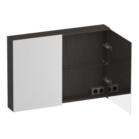 BRAUER Impress spiegelkast 100 zonder verlichting met 2 dubbelzijdige spiegeldeuren Timber Anthracite SK-IM100TA