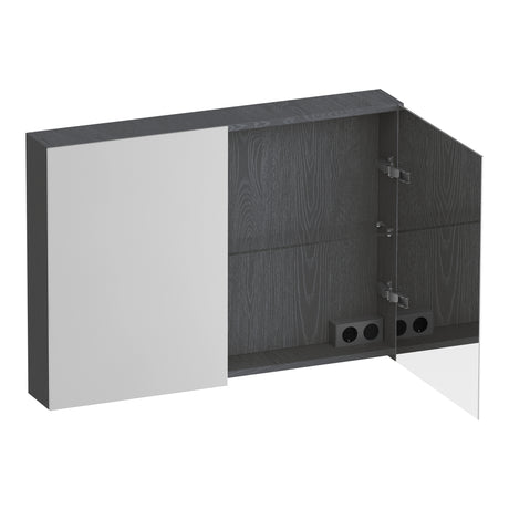 BRAUER Impress spiegelkast 100 zonder verlichting met 2 dubbelzijdige spiegeldeuren Timber Grey SK-IM100TG