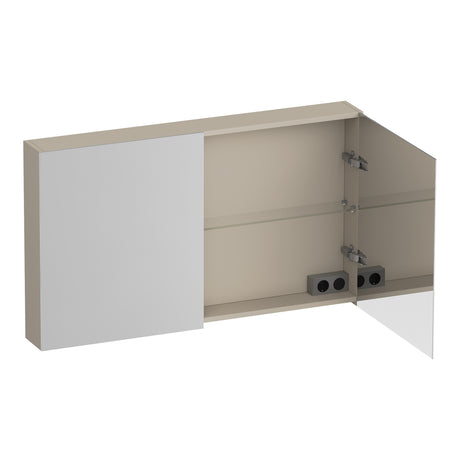 BRAUER Impress spiegelkast 120 zonder verlichting met 2 dubbelzijdige spiegeldeuren mat beige SK-IM120MB