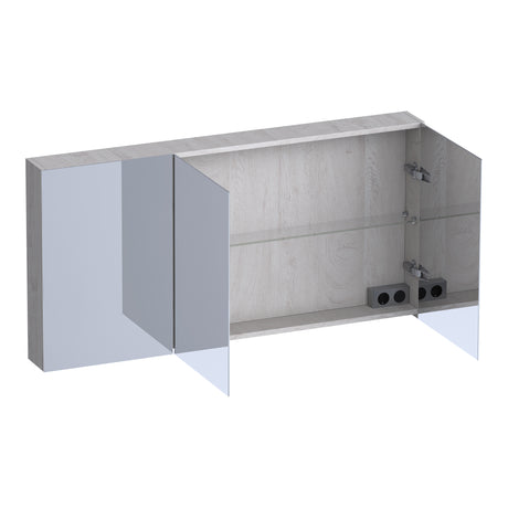 BRAUER Impress spiegelkast 140 zonder verlichting met 3 dubbelzijdige spiegeldeuren Forest Seashell SK-IM140FS