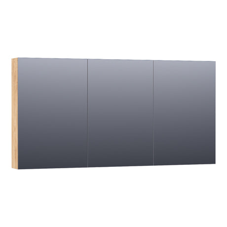 BRAUER Impress spiegelkast 140 zonder verlichting met 3 dubbelzijdige spiegeldeuren Forest Tan SK-IM140FT