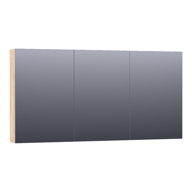 BRAUER Impress spiegelkast 140 zonder verlichting met 3 dubbelzijdige spiegeldeuren Forest Wheat SK-IM140FW