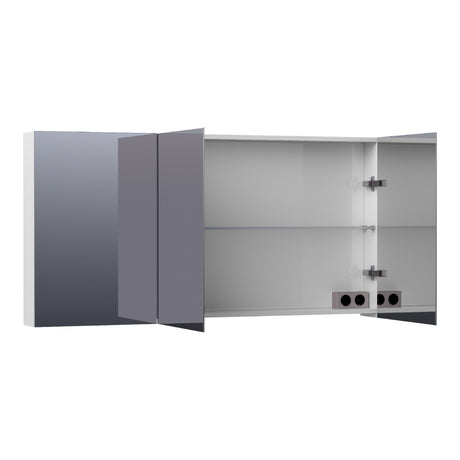 BRAUER Impress spiegelkast 140 zonder verlichting met 3 dubbelzijdige spiegeldeuren hoogglans wit SK-IM140HW