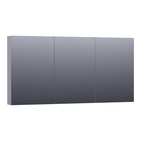 BRAUER Impress spiegelkast 140 zonder verlichting met 3 dubbelzijdige spiegeldeuren mat grijs SK-IM140MG