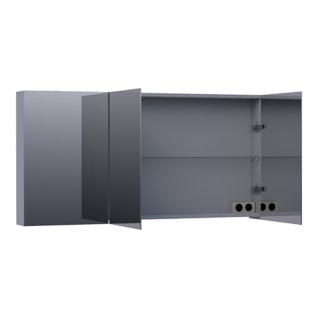 BRAUER Impress spiegelkast 140 zonder verlichting met 3 dubbelzijdige spiegeldeuren mat grijs SK-IM140MG