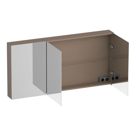 BRAUER Impress spiegelkast 140 zonder verlichting met 3 dubbelzijdige spiegeldeuren mat mokka SK-IM140MM