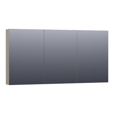 BRAUER Impress spiegelkast 140 zonder verlichting met 3 dubbelzijdige spiegeldeuren mat taupe SK-IM140MT