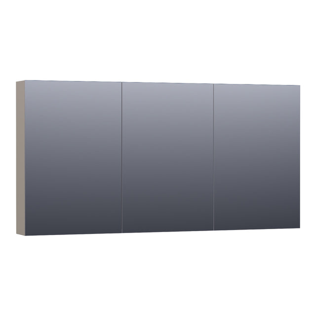 BRAUER Impress spiegelkast 140 zonder verlichting met 3 dubbelzijdige spiegeldeuren mat taupe SK-IM140MT